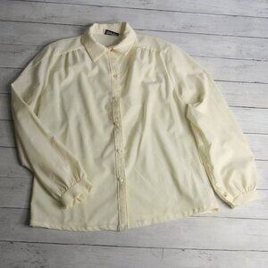Rhapsody Vintage Women's Yellow Top Size 38 L Long Sleeve 1980's Blouse